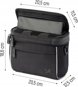 Triton Torba rowerowa na kierownicę do nawigacji z paskiem na ramię czarna WOZINSKY 14