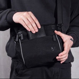 Triton Torba rowerowa na kierownicę do nawigacji z paskiem na ramię czarna WOZINSKY 23