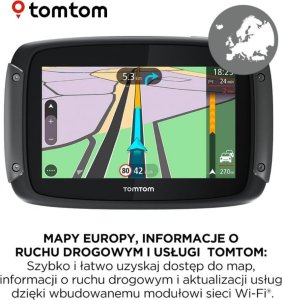 Nawigacja GPS TomTom TomTom Motocyklowy Navi Rider 500 czarny, 16 GB aktualizacje przez Wi-Fi 3