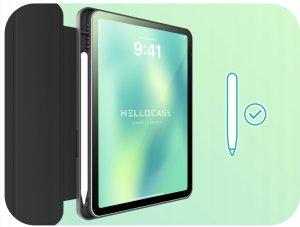 Etui na tablet Hello Case Etui do iPad 7 / 8 / 9 10.2" cala SMART PENCIL (Czarne,Silikonowe,Pancerne) 2