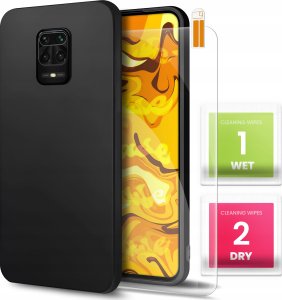 Hello Case Etui do Xiaomi Redmi Note 9 Pro (Czarne, Matowe, Obudowa, Silikon) SZKŁO 1