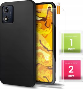 Hello Case Etui do Motorola Moto E13 (Czarne, Matowe, Obudowa Slim, Silikon) SZKŁO 1