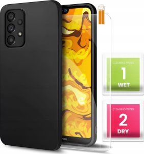 Hello Case Etui do Samsung Galaxy A33 5G (Czarne, Matowe, Slim, Silikon) SZKŁO 9H 1