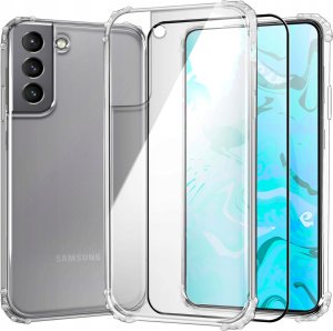 Hello Case Etui Do Samsung Galaxy S21 FE 5G (Pancerne, Przezroczyste, Guma) Szkło 5D 1