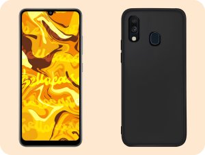 Hello Case Etui do Samsung Galaxy A40 (Czarne, Matowe, Obudowa Slim, Silikon) SZKŁO 4