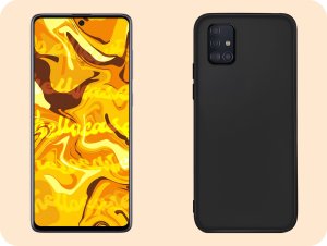 Hello Case Etui do Samsung Galaxy A51 (Czarne, Matowe, Obudowa Slim, Silikon) SZKŁO 4