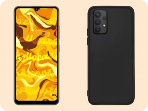 Hello Case Etui do Samsung Galaxy A32 5G (Czarne, Matowe, Obudowa, Silikon) SZKŁO 9H 4