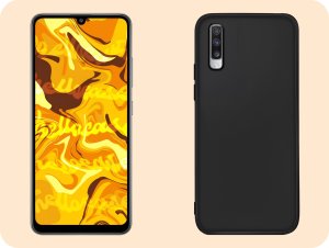 Hello Case Etui do Samsung Galaxy A70 (Czarne, Matowe, Obudowa Slim, Silikon) SZKŁO 4