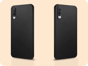 Hello Case Etui do Samsung Galaxy A70 (Czarne, Matowe, Obudowa Slim, Silikon) SZKŁO 6