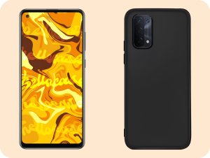 Hello Case Etui do Oppo A54 5G / A74 5G / A93 5G (Czarne, Matowe, Silikon) SZKŁO 4