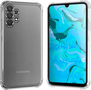Hello Case Etui Do Samsung Galaxy A32 (Przezroczyste, Pancerne, Silikonowe) Szkło 5D 3