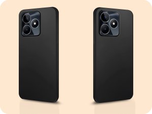 Hello Case Etui do Realme C53 (Czarne, Matowe, Obudowa Slim, Silikon) SZKŁO 9H 6