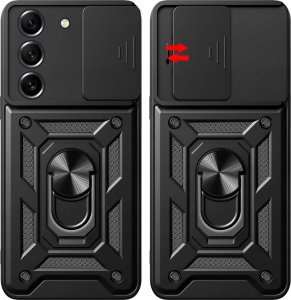 Hello Case ETUI PANCERNE DO SAMSUNG GALAXY S21 FE CZARNE OBUDOWA ARMOR HOLDER SZKŁO 4