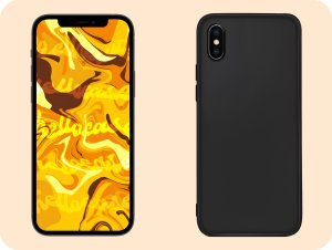 Hello Case Etui do iPhone X/XS (Czarne, Matowe, Obudowa Slim, Silikon) SZKŁO 9H 4