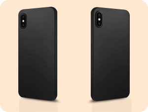 Hello Case Etui do iPhone X/XS (Czarne, Matowe, Obudowa Slim, Silikon) SZKŁO 9H 6