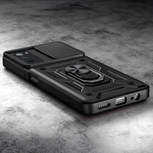 Hello Case ETUI PANCERNE DO SAMSUNG GALAXY S20 FE CZARNE OBUDOWA ARMOR HOLDER SZKŁO 5