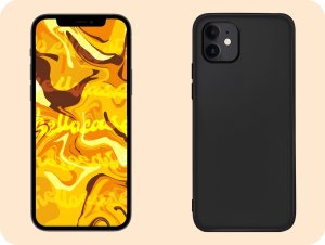 Hello Case Etui do Apple iPhone 12 mini (Czarne, Matowe, Obudowa, Silikon) SZKŁO 9H 4