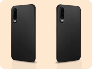 Hello Case Etui do Huawei P30 (Czarne, Matowe, Obudowa Slim, Silikon) SZKŁO 9H 6