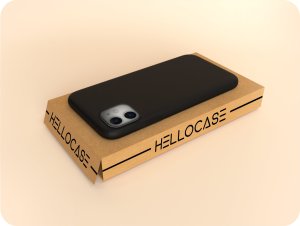 Hello Case Etui do Apple iPhone 11 (Czarne, Matowe, Obudowa Slim, Silikon) SZKŁO 9H 5