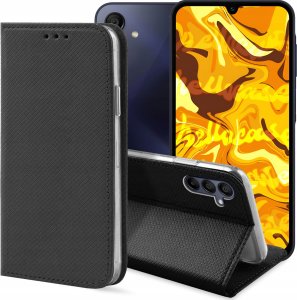 Hello Case ETUI Z KLAPKĄ DO SAMSUNG GALAXY A15 CZARNE ZAMYKANE MAGNETYCZNE KABURA FLIP 1