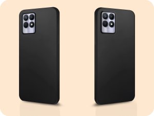 Hello Case Etui do Realme 8i (Czarne, Matowe, Obudowa Slim, Silikon) SZKŁO 9H 6