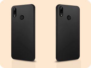 Hello Case Etui do Huawei P Smart 2019 (Czarne, Mat, Obudowa Slim, Silikon) SZKŁO 6