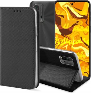 Hello Case ETUI Z KLAPKĄ DO MOTOROLA MOTO G54 5G CZARNE ZAMYKANE MAGNETYCZNE KABURA 1