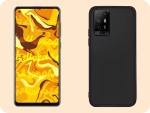 Hello Case Etui do Oppo Reno 5Z (Czarne, Matowe, Obudowa Slim, Silikon) SZKŁO 9H 4