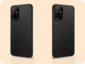 Hello Case Etui do Oppo Reno 5Z (Czarne, Matowe, Obudowa Slim, Silikon) SZKŁO 9H 6