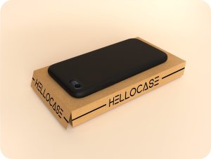 Hello Case Etui do Apple iPhone 6 / 6S (Czarne, Matowe, Obudowa Slim) SZKŁO 9H 5