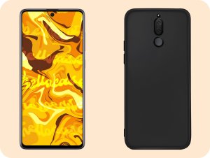 Hello Case Etui do Huawei Mate 10 Lite (Czarne, Matowe, Obudowa Slim, Silikon) SZKŁO 4