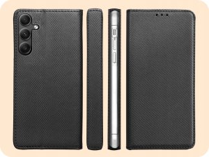 Hello Case ETUI Z KLAPKĄ DO SAMSUNG GALAXY A34 5G CZARNE ZAMYKANE MAGNETYCZNE KABURA 6