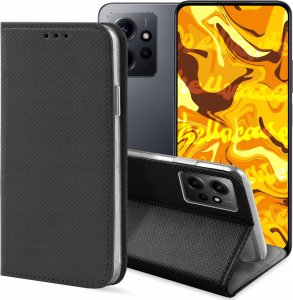 Hello Case ETUI Z KLAPKĄ DO XIAOMI REDMI NOTE 12 4G CZARNE ZAMYKANE MAGNETYCZNE KABURA 1