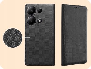 Hello Case ETUI Z KLAPKĄ DO XIAOMI REDMI NOTE 13 PRO 5G / POCO X6 5G CZARNE ZAMYKANE 4