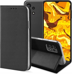 Hello Case ETUI Z KLAPKĄ DO SAMSUNG GALAXY A13 4G CZARNE ZAMYKANE MAGNETYCZNE KABURA 1