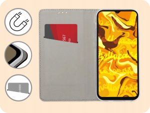 Hello Case ETUI Z KLAPKĄ DO SAMSUNG GALAXY A13 4G CZARNE ZAMYKANE MAGNETYCZNE KABURA 3