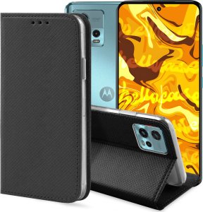 Hello Case ETUI Z KLAPKĄ DO MOTOROLA MOTO G72 CZARNE ZAMYKANE MAGNETYCZNE KABURA FLIP 1