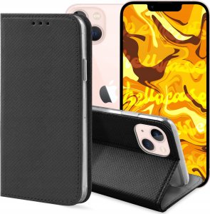 Hello Case ETUI Z KLAPKĄ DO IPHONE 13 CZARNE ZAMYKANE MAGNETYCZNE KABURA FUTERAŁ FLIP 1