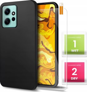 Hello Case Etui do Xiaomi Redmi Note 12s 4G (Czarne, Matowe, Silikon) SZKŁO 1