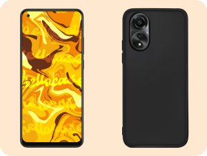 Hello Case Etui do Oppo A78 5G / A58 5G (Czarne, Matowe, Obudowa, Silikon) SZKŁO 9H 4