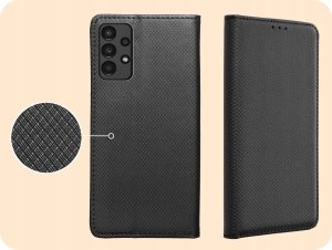 Hello Case ETUI Z KLAPKĄ DO SAMSUNG A13 5G / A04S CZARNE ZAMYKANE MAGNETYCZNE KABURA 4
