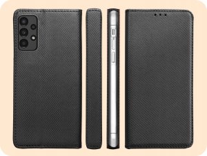 Hello Case ETUI Z KLAPKĄ DO SAMSUNG A13 5G / A04S CZARNE ZAMYKANE MAGNETYCZNE KABURA 6