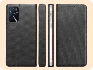Hello Case ETUI Z KLAPKĄ DO OPPO A16 / A16S / A54S CZARNE ZAMYKANE MAGNETYCZNE KABURA 6