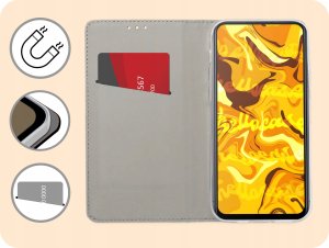 Hello Case ETUI Z KLAPKĄ DO OPPO A17 CZARNE ZAMYKANE MAGNETYCZNE KABURA FUTERAŁ FLIP 3