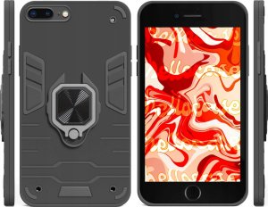 Hello Case ETUI PANCERNE DO IPHONE 7 PLUS / 8 PLUS CZARNE OBUDOWA ARMOR HOLDER SZKŁO 2