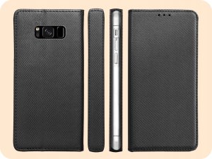 Hello Case ETUI Z KLAPKĄ DO SAMSUNG GALAXY S8 PLUS CZARNE ZAMYKANE MAGNETYCZNE KABURA 6