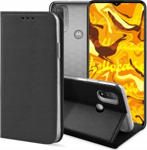 Hello Case ETUI Z KLAPKĄ DO MOTO E20 / E30 / E40 CZARNE ZAMYKANE MAGNETYCZNE KABURA 1