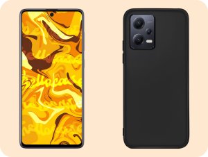 Hello Case Etui do Xiaomi Redmi Note 12 5G / Poco X5 (Czarne, Obudowa) SZKŁO 4