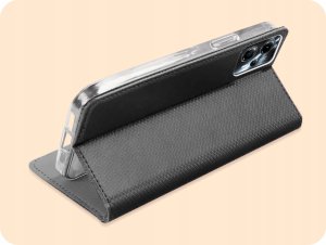 Hello Case ETUI Z KLAPKĄ DO MOTOROLA MOTO G13 / 23 CZARNE ZAMYKANE MAGNETYCZNE KABURA 5