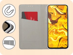Hello Case ETUI Z KLAPKĄ DO Xiaomi Redmi 12 / Redmi 12 5G CZARNE ZAMYKANE MAGNETYCZNE 3